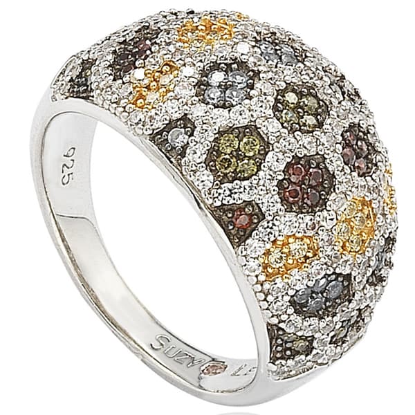 Suzy Levian Sterling Silver Pave Cubic Zirconia Ring