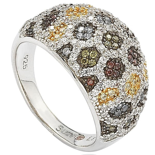 Suzy Levian Sterling Silver Pave Cubic Zirconia Ring