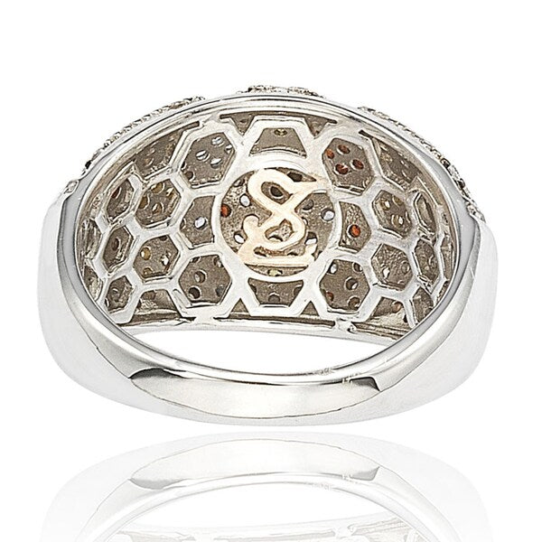Suzy Levian Sterling Silver Pave Cubic Zirconia Ring