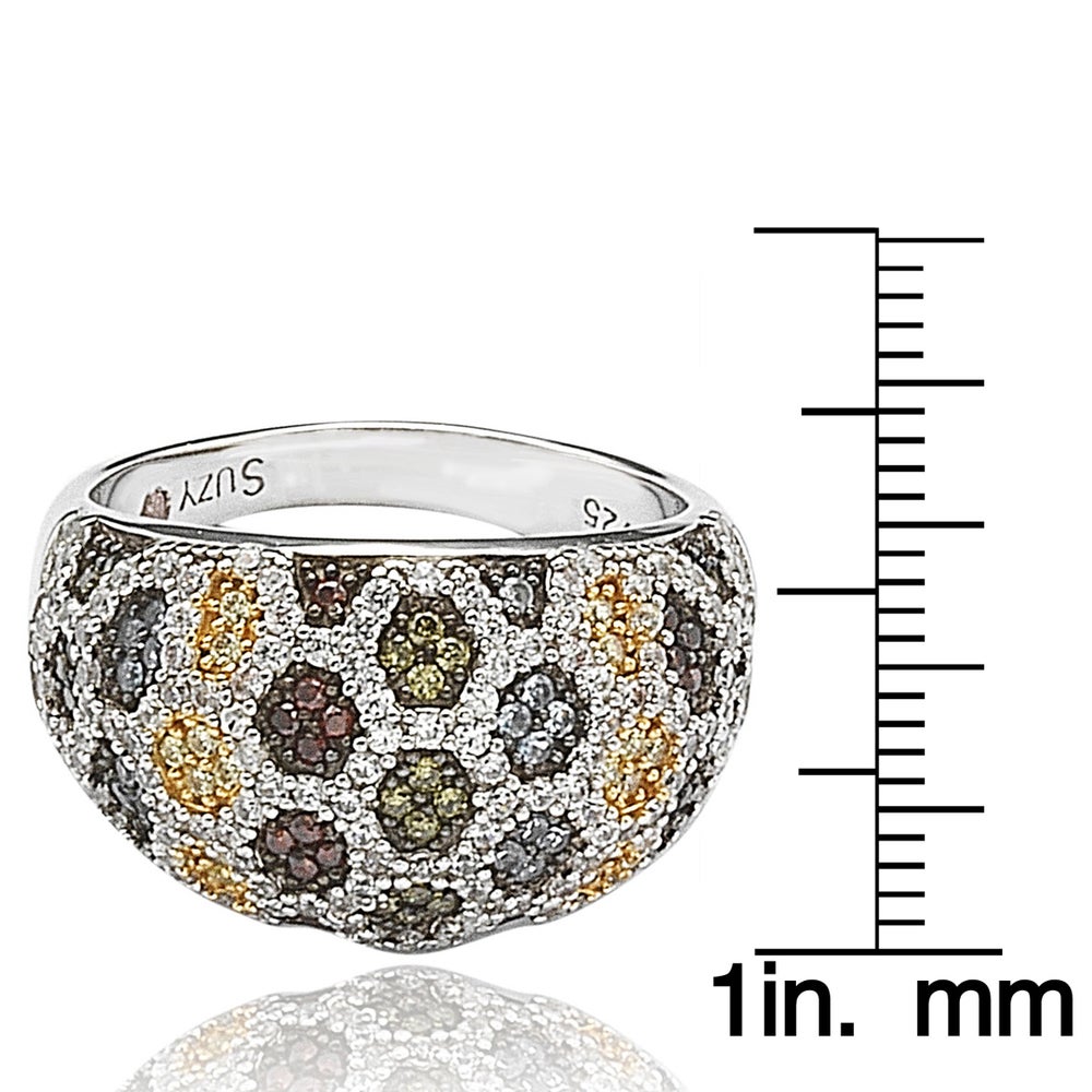 Suzy Levian Sterling Silver Pave Cubic Zirconia Ring