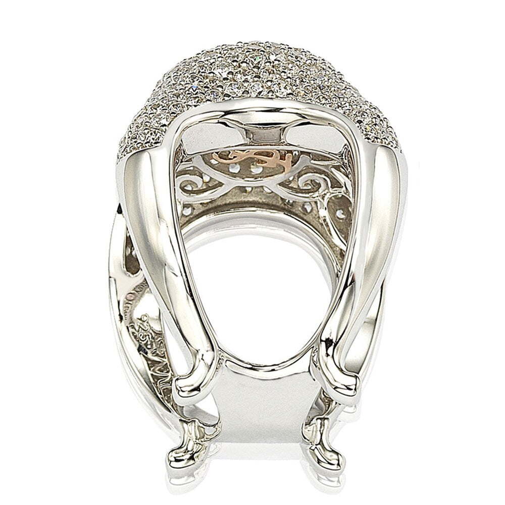 Suzy Levian Sterling Silver Pave Cubic Zirconia Standup Ring