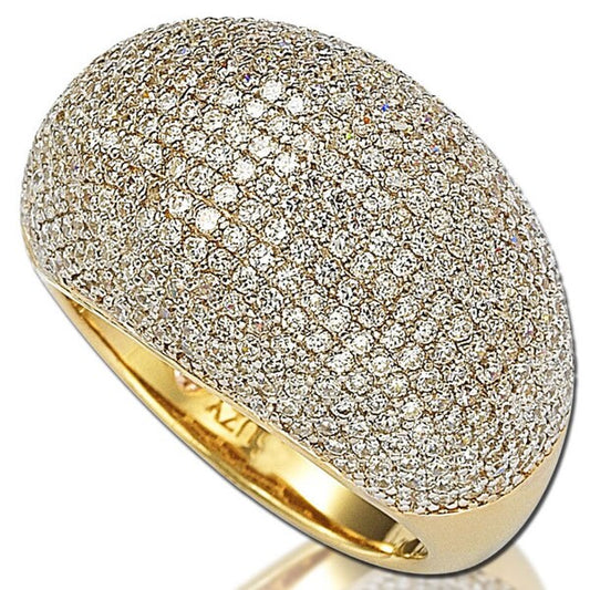Suzy Levian Goldplated Sterling Silver Pave Dome Cubic Zirconia Ring