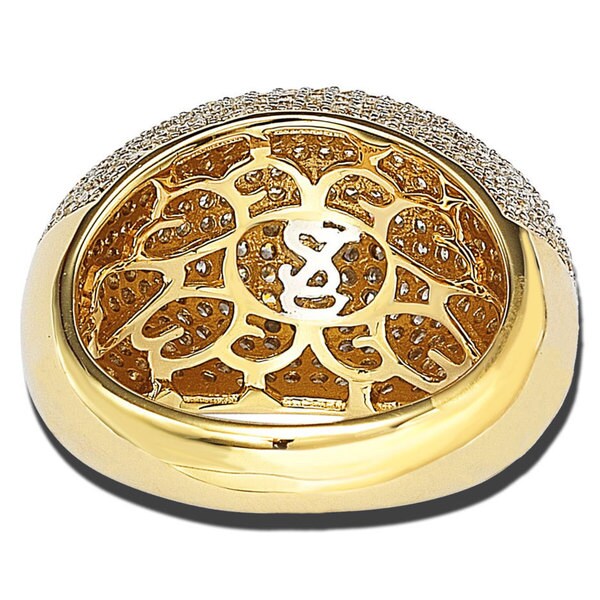 Suzy Levian Goldplated Sterling Silver Pave Dome Cubic Zirconia Ring