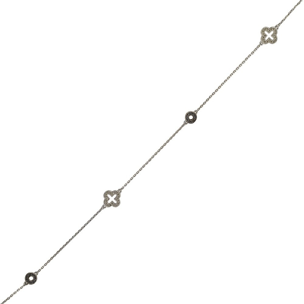 Suzy Levian Sterling Silver Sapphire & Diamond Accent Station Necklace