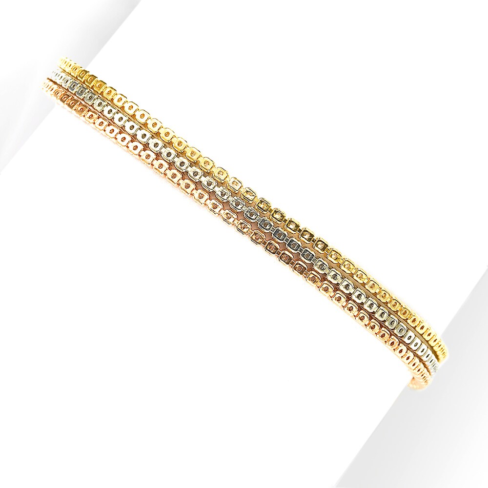 Suzy Levian Tri-Tone Sterling Silver Cubic Zirconia Bracelet