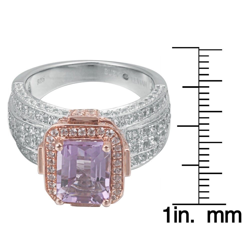 Suzy Levian Two-Tone Sterling Silver 4.88 TCW Purple Amethyst