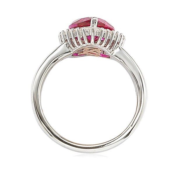 Suzy Levian Valentine's Day Sterling Silver Cubic Zirconia Engagement Ring