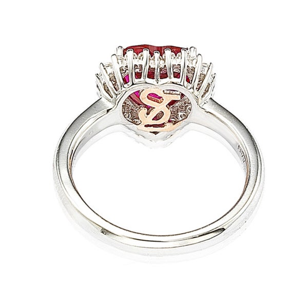 Suzy Levian Valentine's Day Sterling Silver Cubic Zirconia Engagement Ring