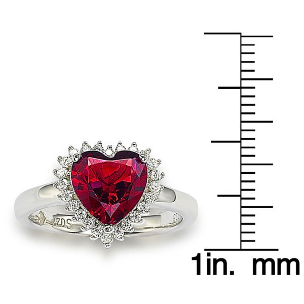 Suzy Levian Valentine's Day Sterling Silver Cubic Zirconia Engagement Ring