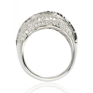 Suzy Levian Wild Side Sterling Silver Cubic Zirconia White Tiger Ring