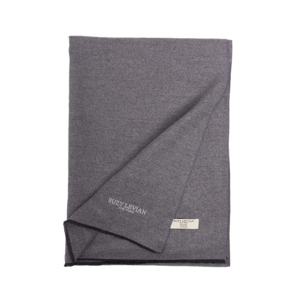 Suzy Levian Women's Classic Dark Heather Grey Soft Scarf