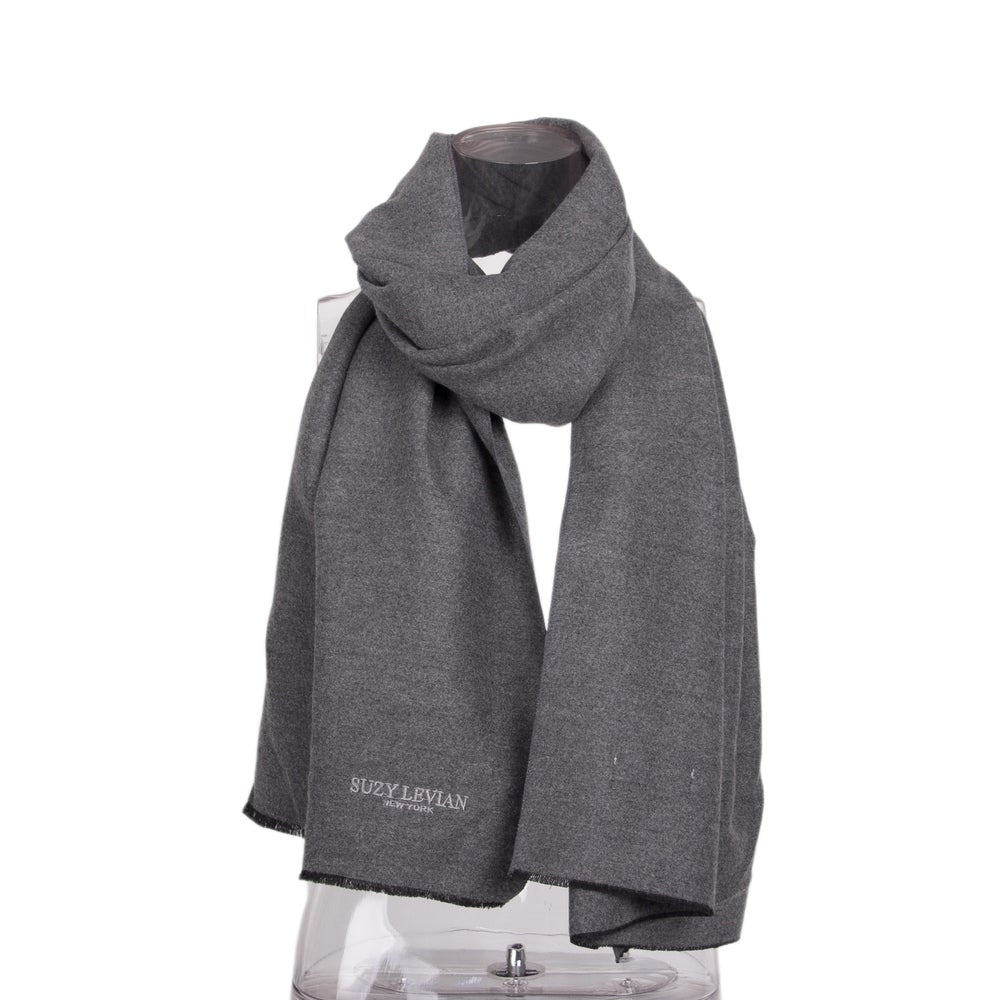 Suzy Levian Women's Classic Dark Heather Grey Soft Scarf