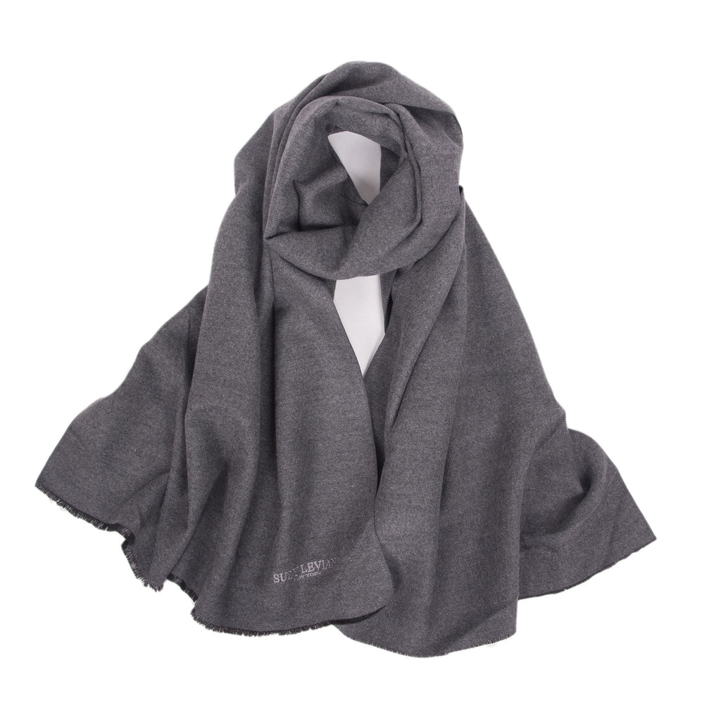 Suzy Levian Women's Classic Dark Heather Grey Soft Scarf