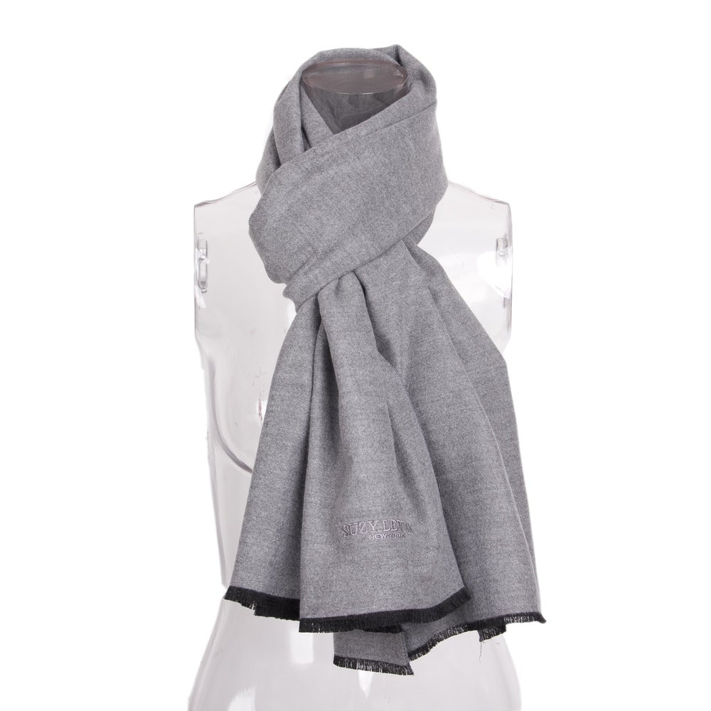 Suzy Levian Women's Classic Light Heather Grey Soft Scarf