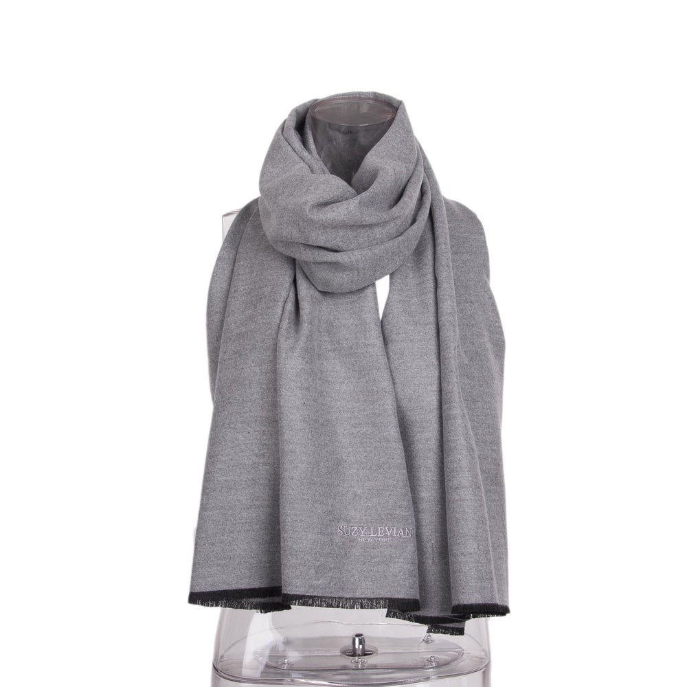 Suzy Levian Women's Classic Light Heather Grey Soft Scarf