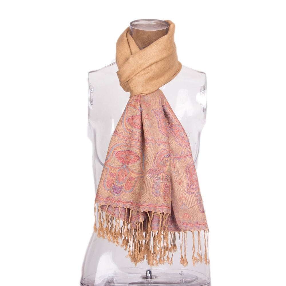 Suzy Levian Women's Lightweight Hamsa Camel Scarf