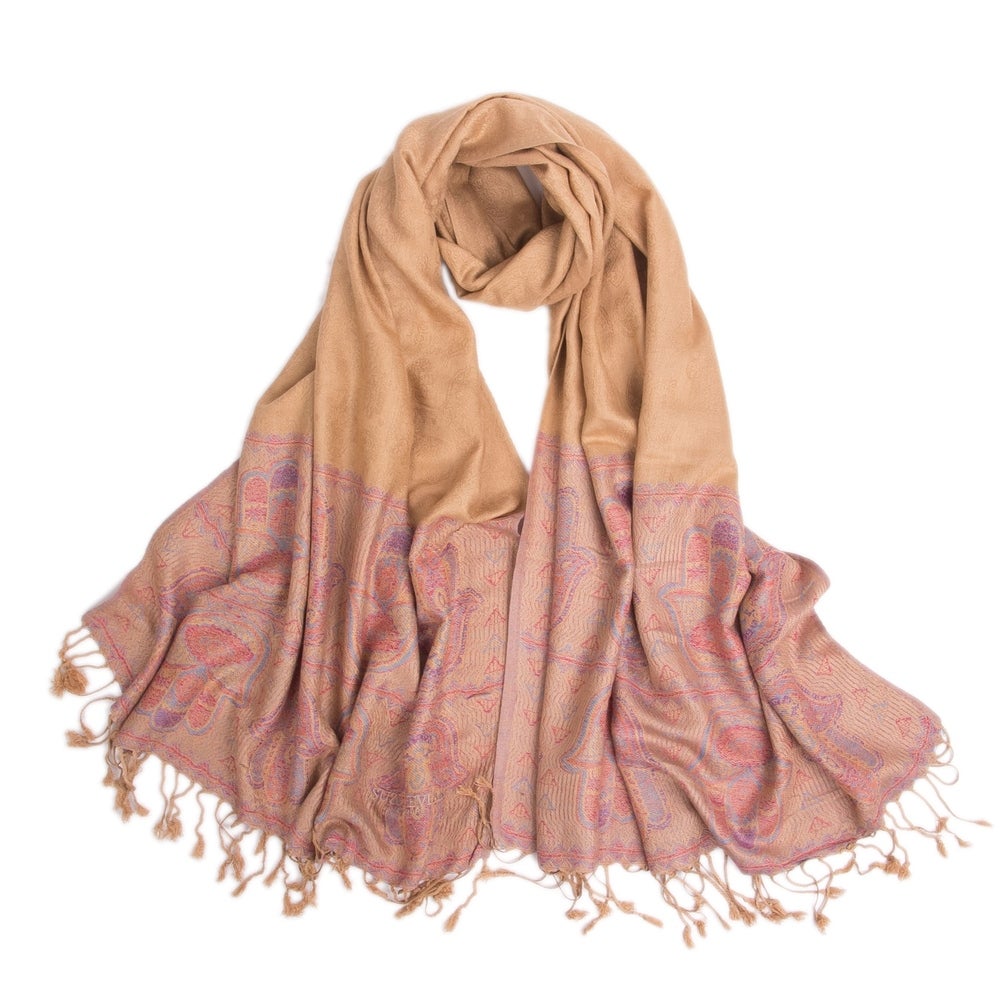 Suzy Levian Women's Lightweight Hamsa Camel Scarf