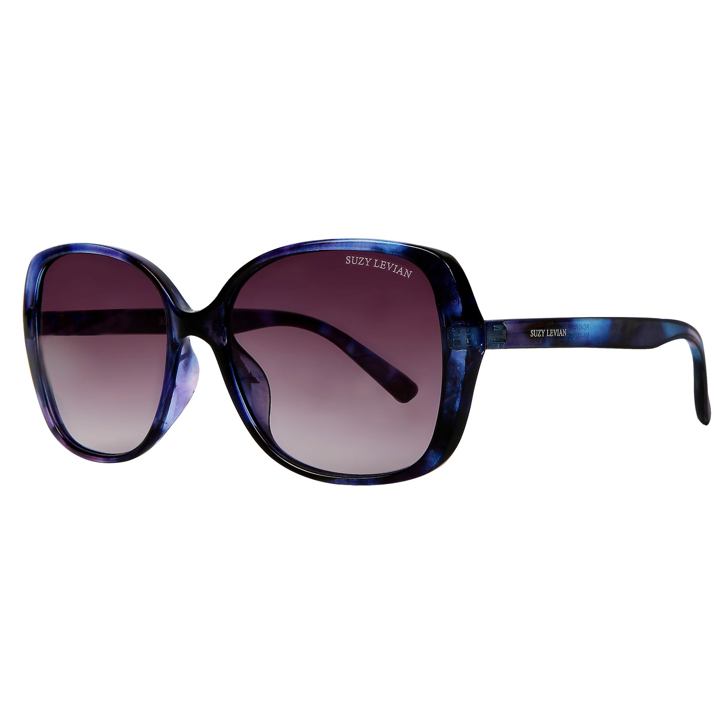 Suzy Levian Women's Purple Tortoise Oversize Lens Sunglasses