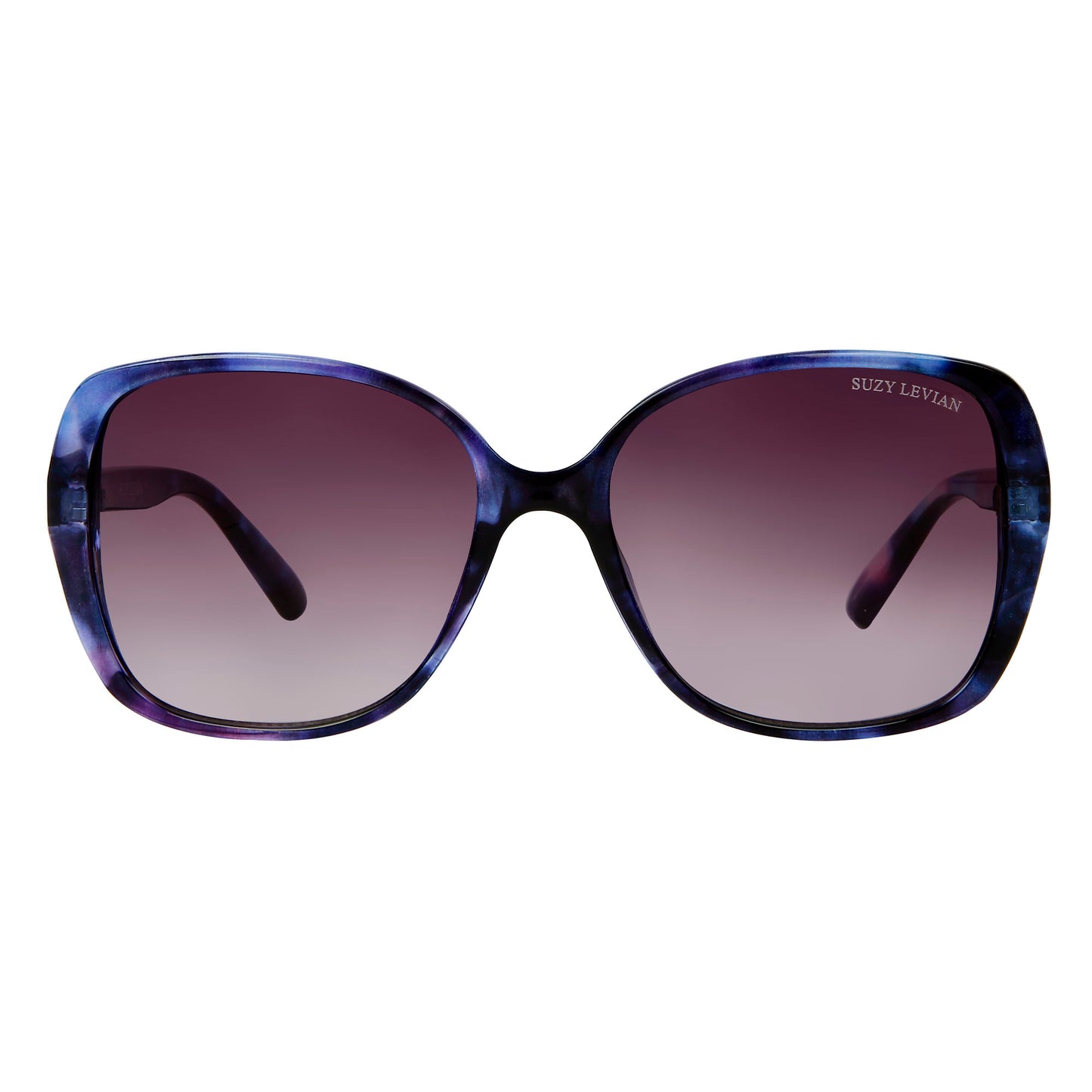 Suzy Levian Women's Purple Tortoise Oversize Lens Sunglasses