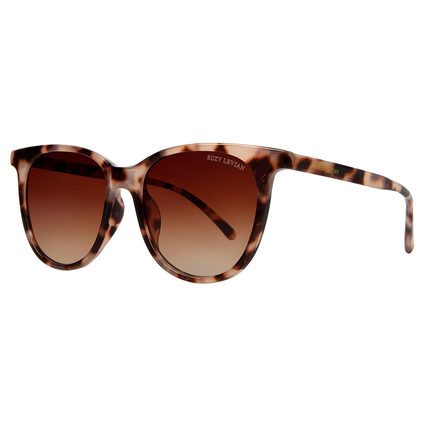 Suzy Levian Women's Brown Tortoise Square Lens Sunglasses