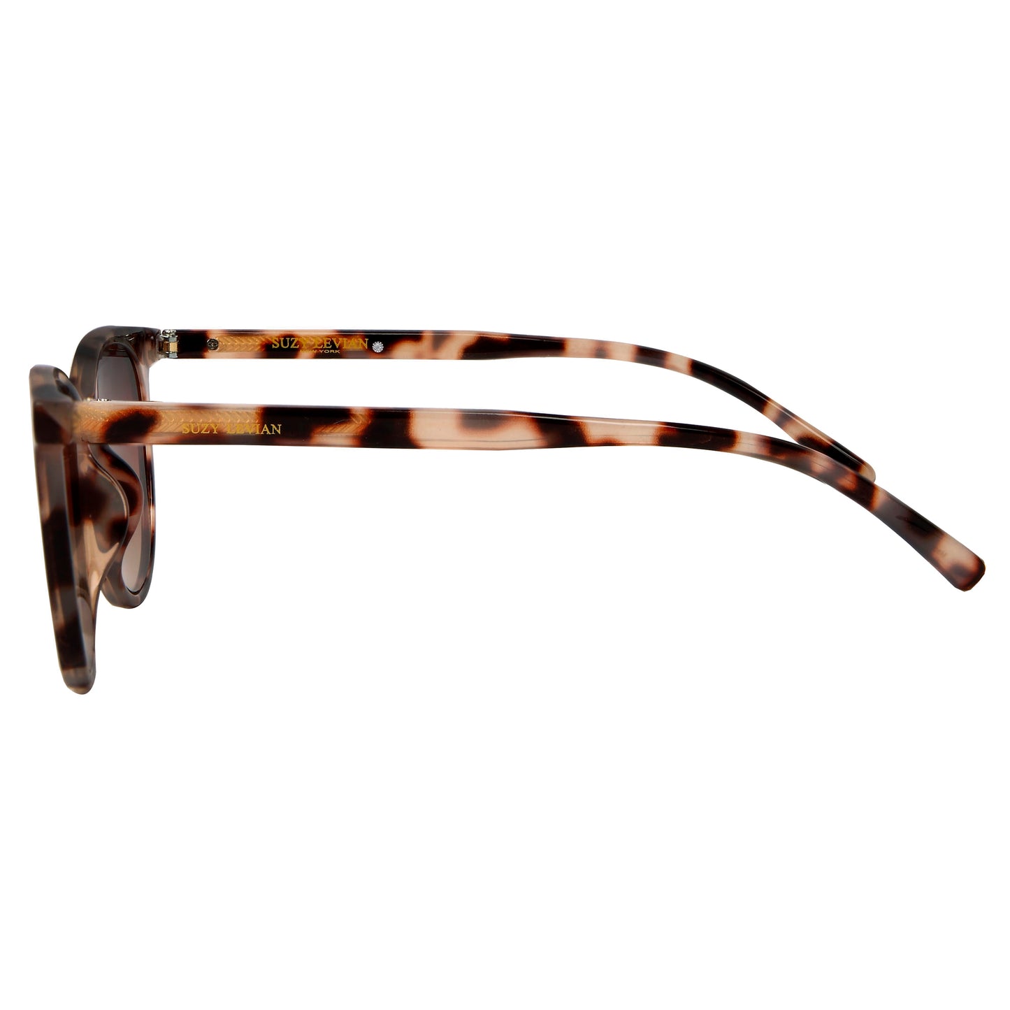 Suzy Levian Women's Brown Tortoise Square Lens Sunglasses