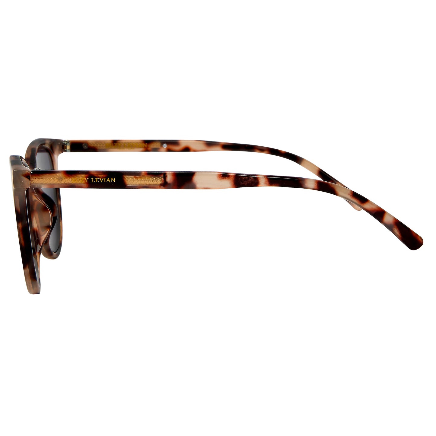Suzy Levian Women's Beige Tortoise Square Pink Mirrored Lens Sunglasses