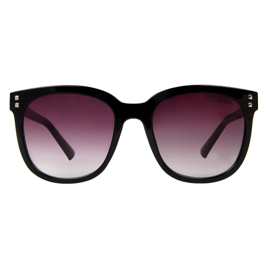 Suzy Levian Women's Black Square Lens Silver Accent Sunglasses