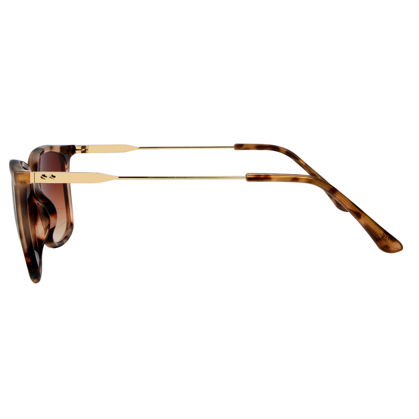 Suzy Levian Women's Beige Tortoise Square Lens Gold Accent Sunglasses
