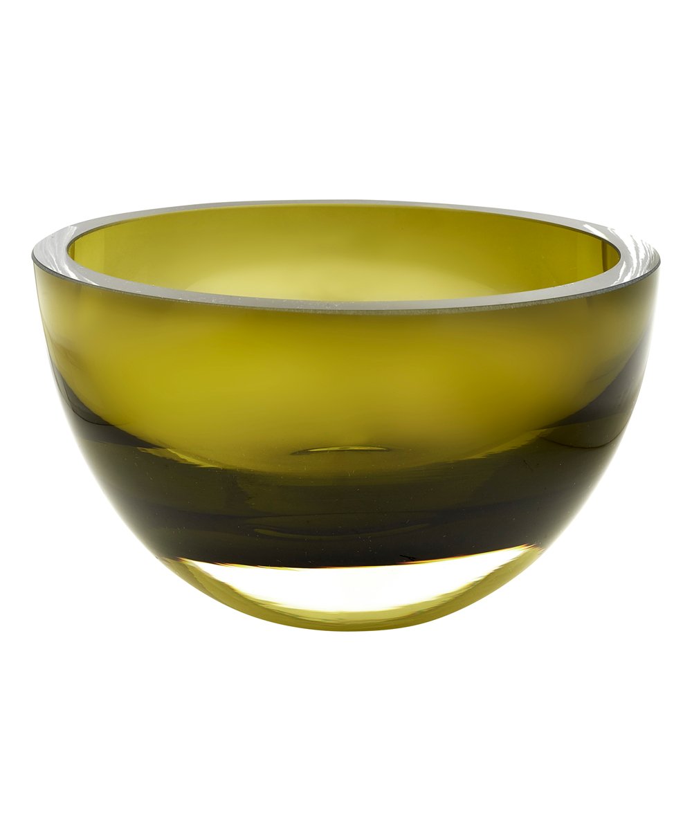 Suzy Levian Olive Green Crystal Heavy Weight Candy Dish