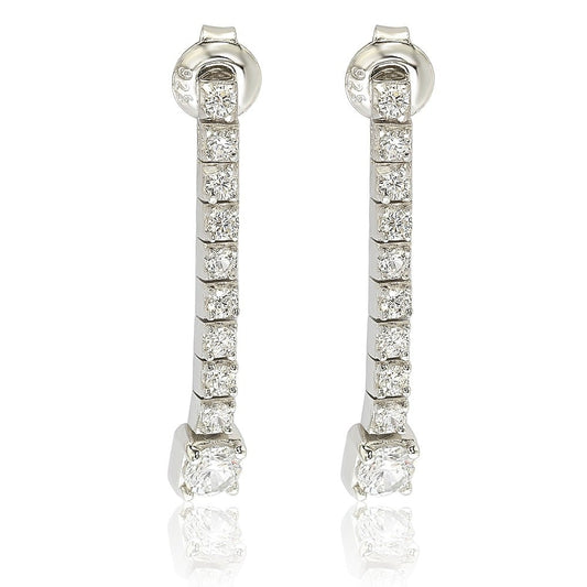 Suzy Levian white cubic zirconia graduating line dangle earrings for summer wedding guest jewelry