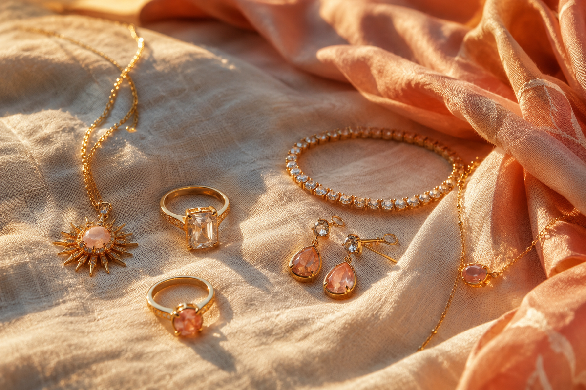 Sunset Jewelry Colors: A Late-Summer Guide to Warm Sparkle - Suzy Levian editorial lifestyle cover