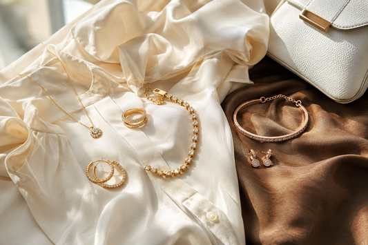 Warm-Tone Jewelry: How to Mix Yellow, Rose, and White Sparkle - Suzy Levian editorial lifestyle cover