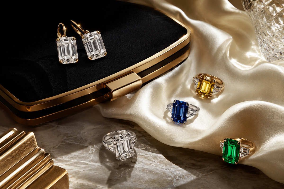 Emerald-Cut Statement Jewelry: How to Wear Architectural Sparkle - Suzy Levian editorial lifestyle cover