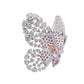 Suzy Levian Sterling Silver Pink & White Cubic Zirconia Oversized Butterfly Brooch
