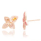 Suzy Levian Sterling Silver Pink Sapphire Flower Earrings