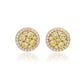 Suzy Levian Yellow Sterling Silver Yellow Cubic Zirconia Cluster Earrings