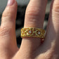 Suzy Levian Yellow Sterling Silver White Cubic Zirconia Cutout Ring