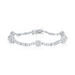 Suzy Levian White Cubic Zirconia Sterling Silver Flower Tennis Bracelet