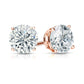 Suzy Levian Rose Sterling Silver Round-Cut Cubic Zirconia Earring Studs 6.5mm 2cttw