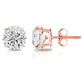 Suzy Levian Rose Sterling Silver Round-Cut Cubic Zirconia Earring Studs 6.5mm 2cttw