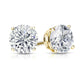 Suzy Levian Yellow Sterling Silver Round-Cut Cubic Zirconia Earring Studs 6.5mm 2cttw