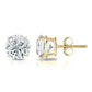Suzy Levian Yellow Sterling Silver Round-Cut Cubic Zirconia Earring Studs 6.5mm 2cttw
