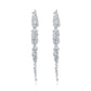 Suzy Levian Sterling Silver Cubic Zirconia Leaf Drop Dangle Earrings