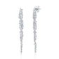 Suzy Levian Sterling Silver Cubic Zirconia Leaf Drop Dangle Earrings