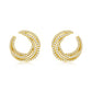 Suzy Levian Yellow Sterling Silver White Cubic Zirconia Open Circle Pave Earrings