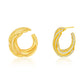 Suzy Levian Yellow Sterling Silver White Cubic Zirconia Open Circle Pave Earrings