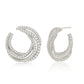 Suzy Levian Sterling Silver White Cubic Zirconia Open Circle Pave Earrings
