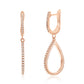 Suzy Levian Rose Sterling Silver White Cubic Zirconia Pear Shape Drop Earrings