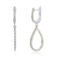 Suzy Levian Sterling Silver White Cubic Zirconia Pear Shape Drop Earrings