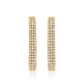 Suzy Levian Yellow Sterling Silver & White Cubic Zirconia Pave Open Paperclip Hoop Earrings